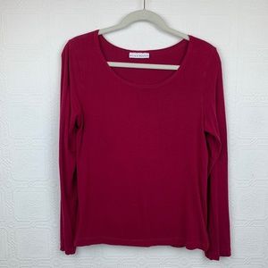 Bryn Walker Top Medium Long Sleeve Red A311